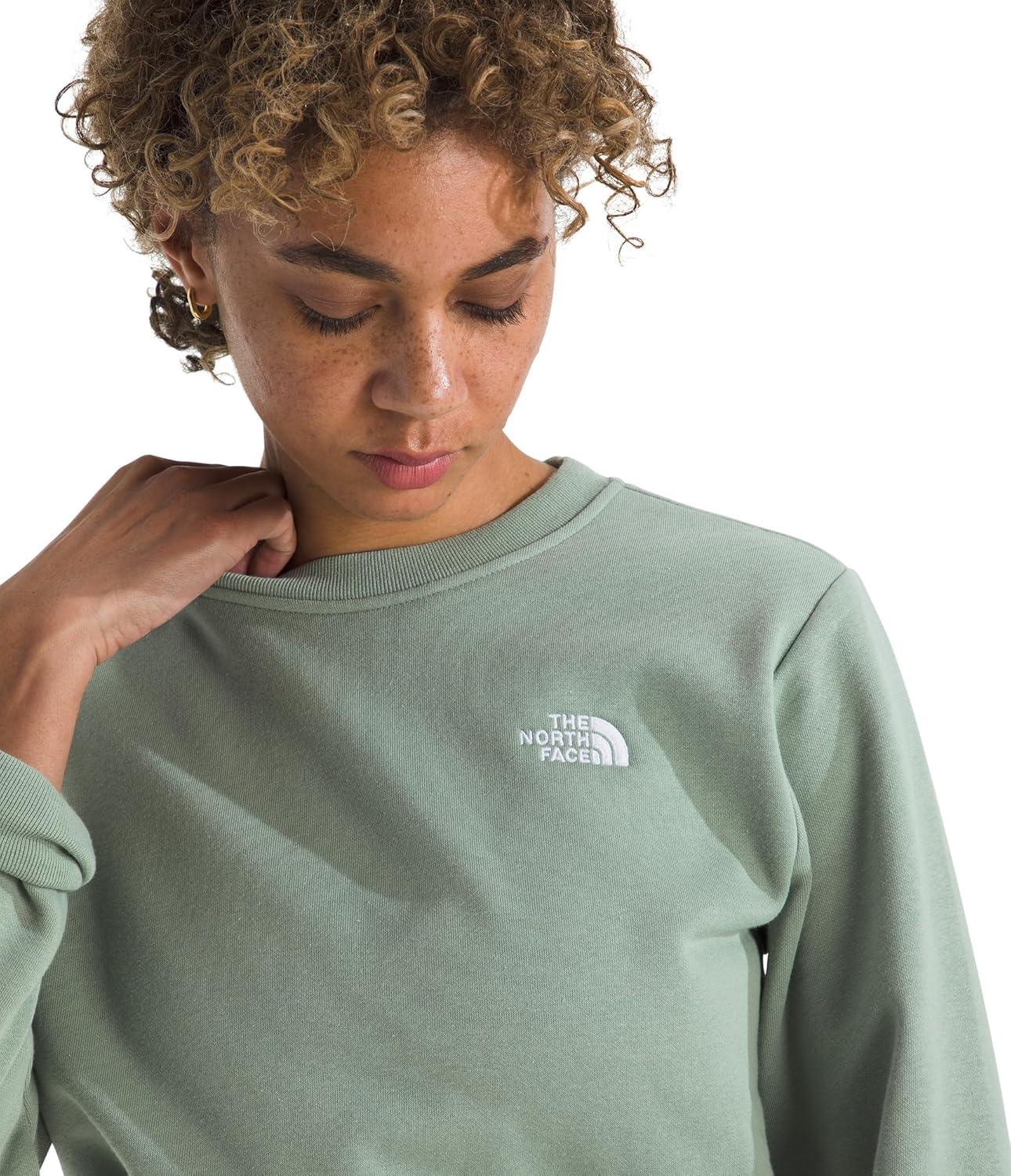 imageThe North Face womens Evolution Simple Dome Crew Ribbed Collar ampamp Hem Classic LogoSlate Moss