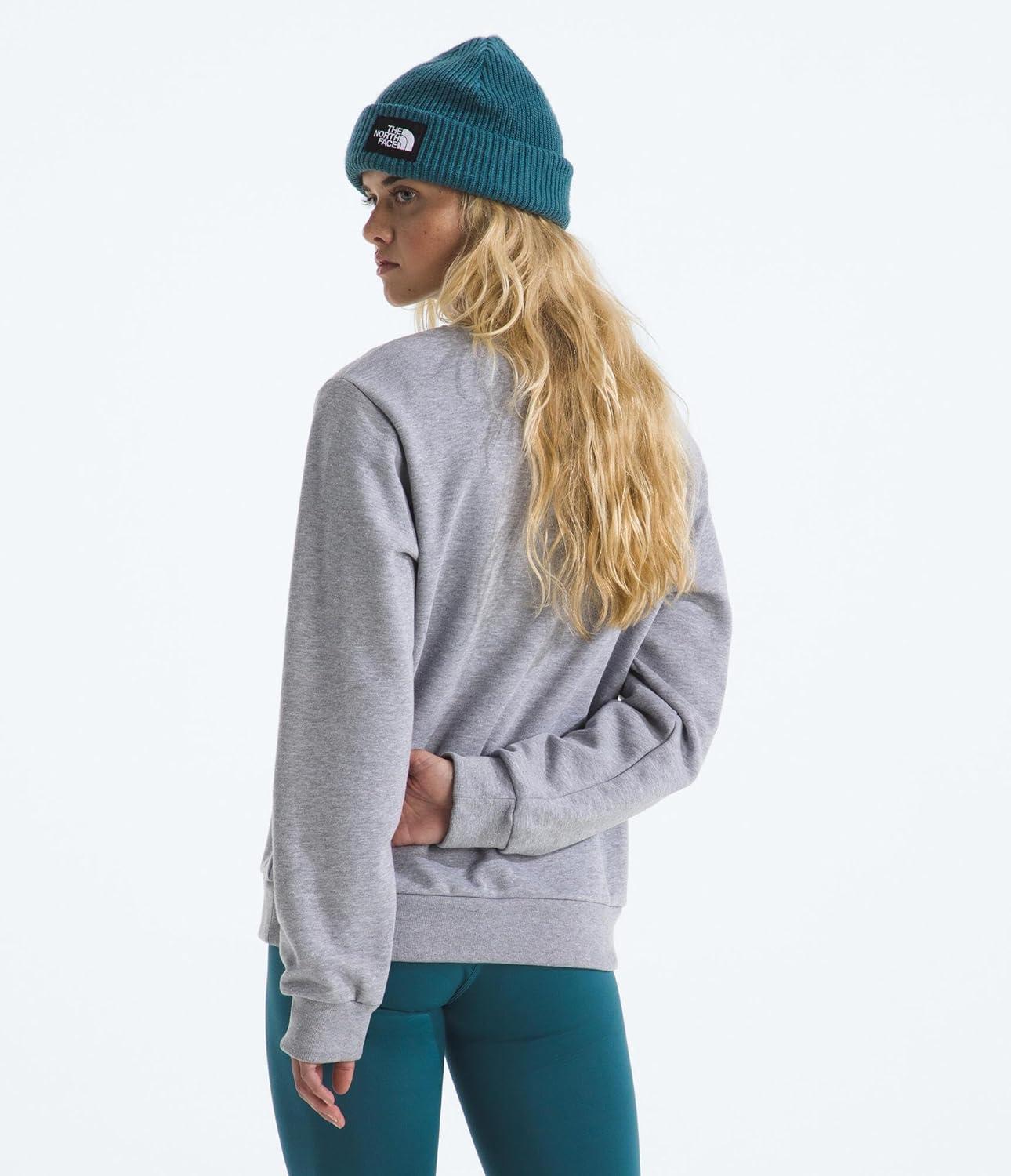 imageThe North Face womens Evolution Simple Dome Crew Ribbed Collar ampamp Hem Classic LogoTnf Pale Grey Heather