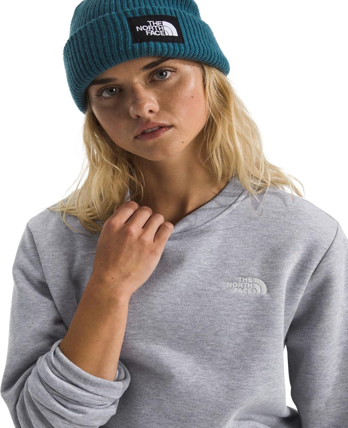 imageThe North Face womens Evolution Simple Dome Crew Ribbed Collar ampamp Hem Classic LogoTnf Pale Grey Heather