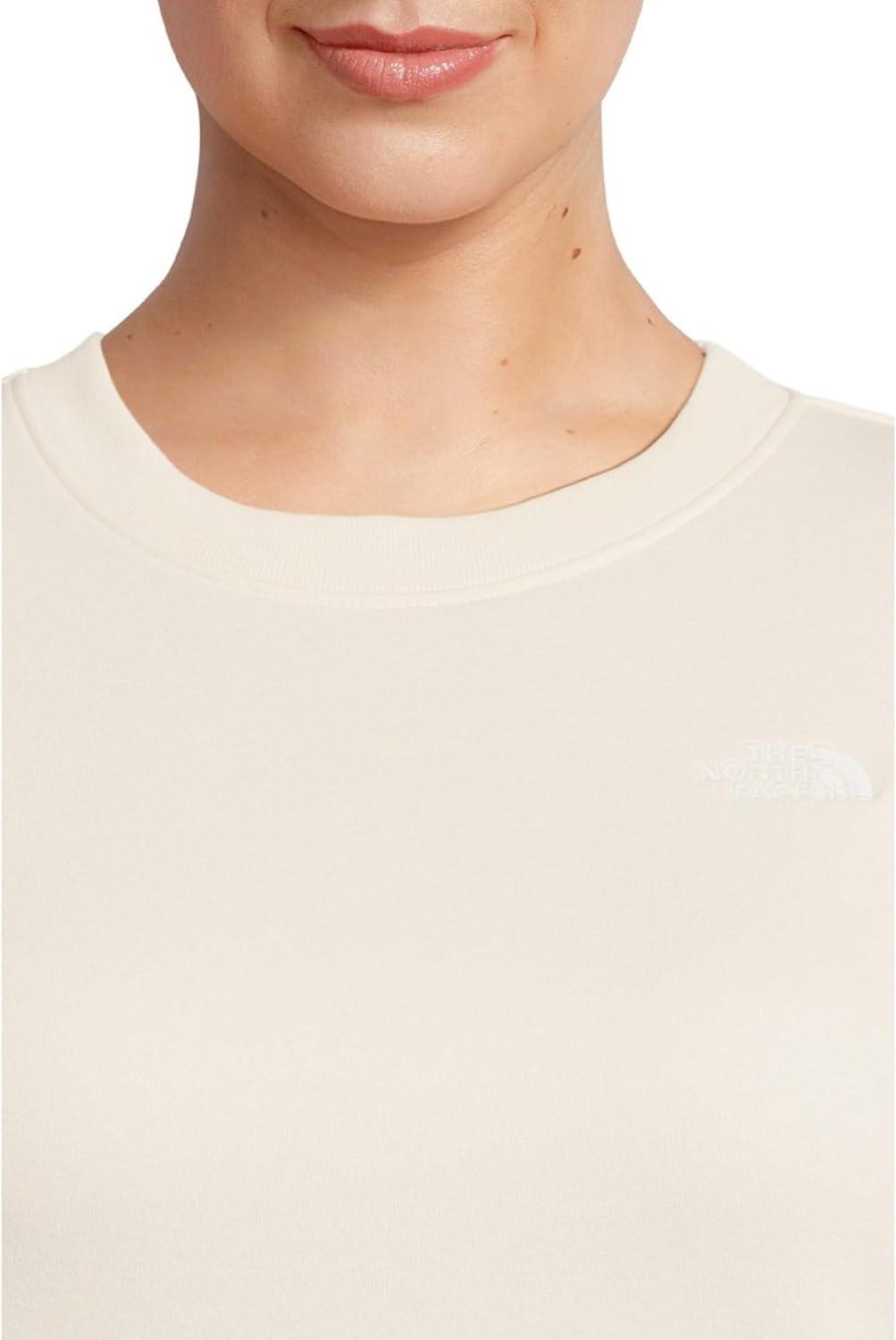 imageThe North Face womens Evolution Simple Dome Crew Ribbed Collar ampamp Hem Classic LogoWhite Dune