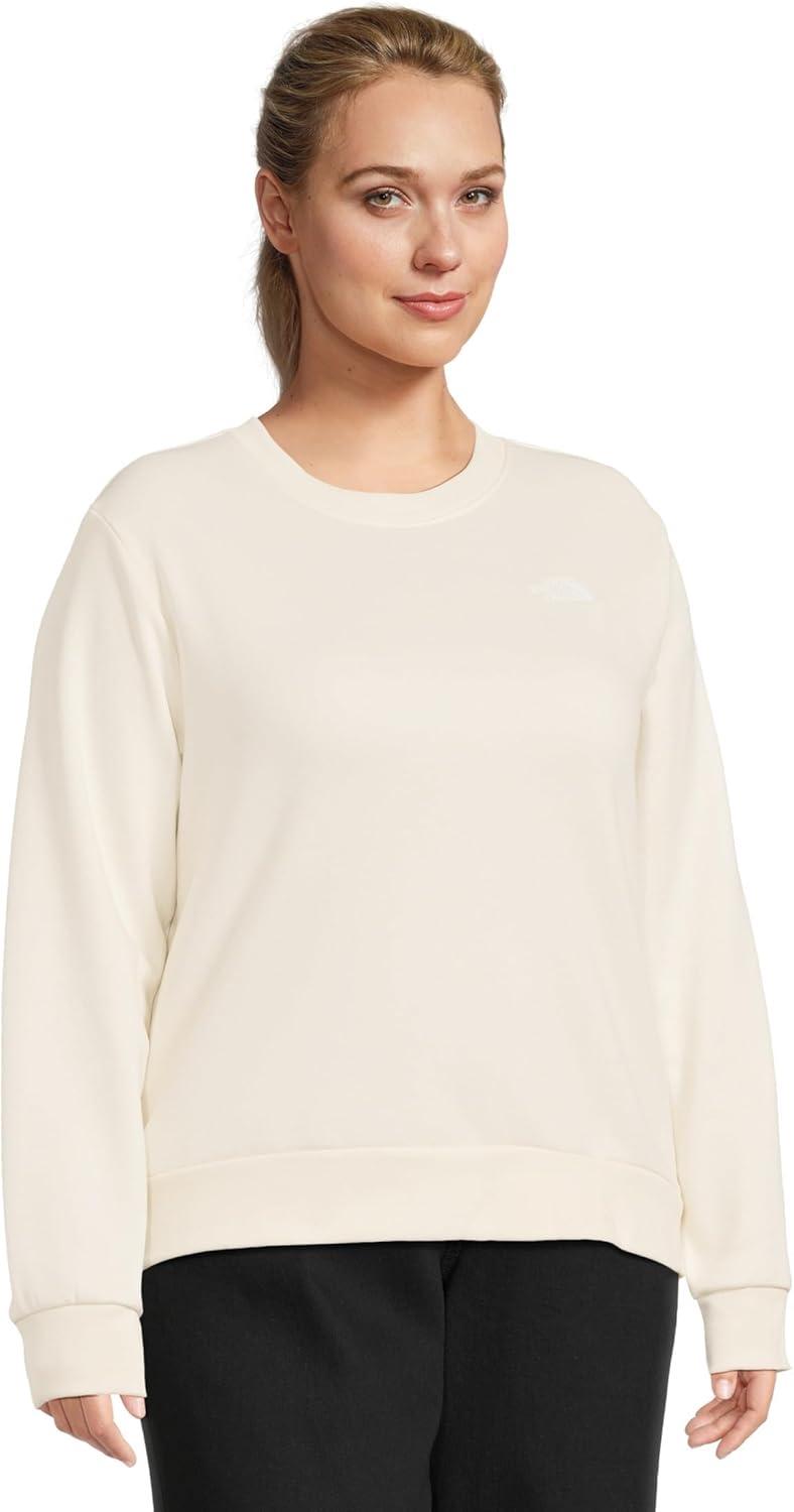 imageThe North Face womens Evolution Simple Dome Crew Ribbed Collar ampamp Hem Classic LogoWhite Dune