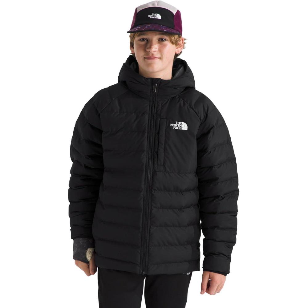 imageTHE NORTH FACE Boys Reversible Perrito Hooded Jacket Waterproof Winter Puffer Coat Lightweight Outerwear for TravelTnf BlackSmoked Pearl