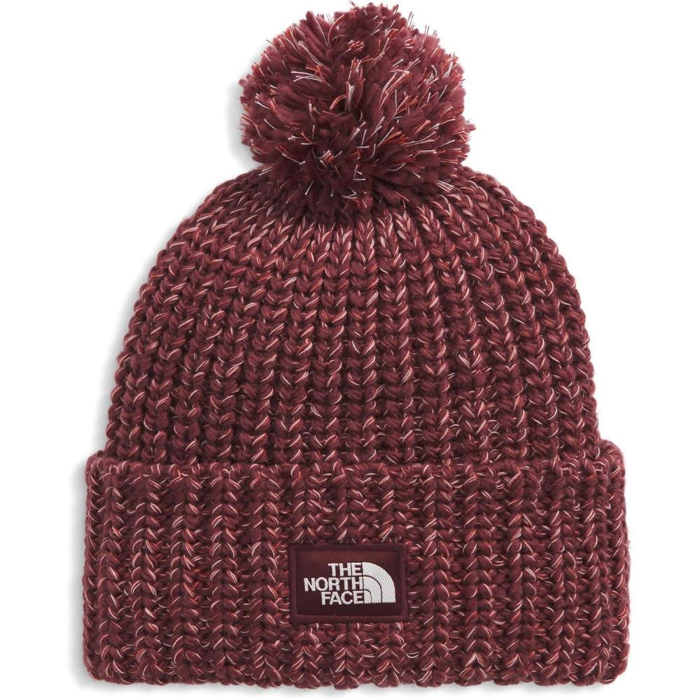 imageTHE NORTH FACE Cozy Chunky Cabin Beanie  Deep Fit Cuffed Winter Hat for Men ampamp Women Removable Pom ampamp Textured Cable DetailSumacCardinal RedMars DustWhite Dune