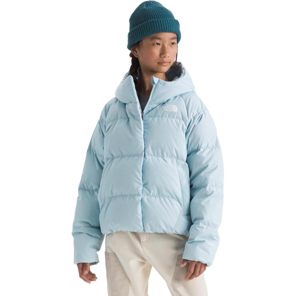 imageTHE NORTH FACE Girls North Down Hooded Jacket Water Repellent 600 Fill Recycled Waterfowl Down ampamp Insulated HoodPolar Haze