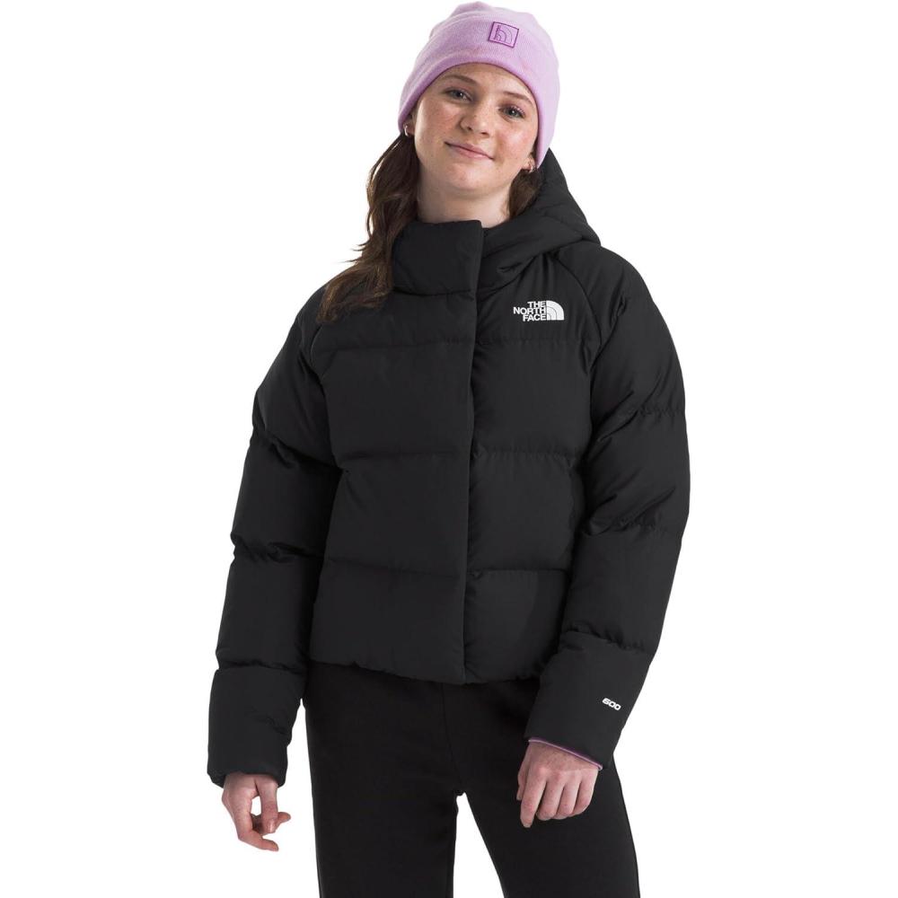 imageTHE NORTH FACE Girls North Down Hooded Jacket Water Repellent 600 Fill Recycled Waterfowl Down ampamp Insulated HoodTnf Black