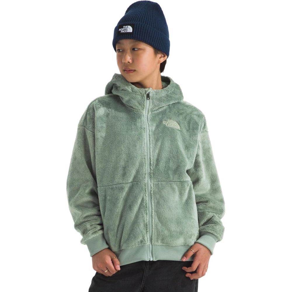imageTHE NORTH FACE Girls Osito Full Zip Hoodie Fleece Hooded Jacket With Hand Pockets ampamp Durable Ribbed CollarSlate Moss