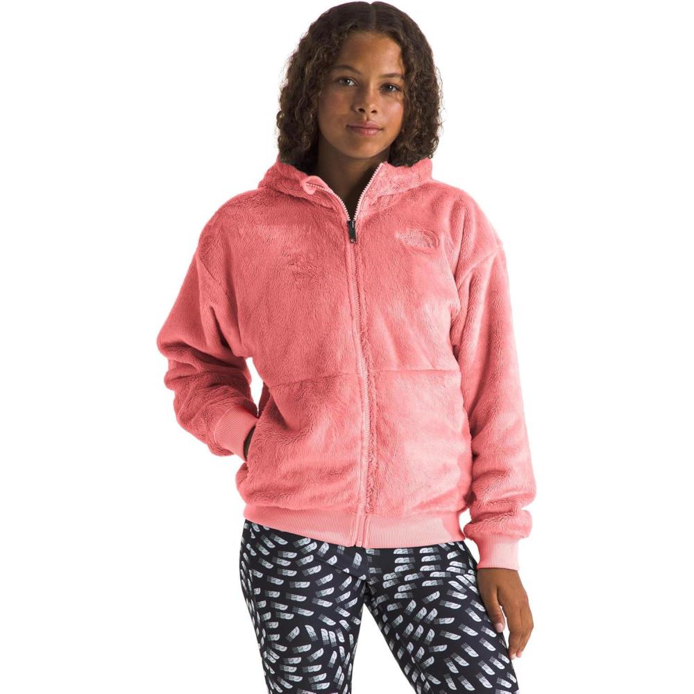 imageTHE NORTH FACE Girls Osito Full Zip Hoodie Fleece Hooded Jacket With Hand Pockets ampamp Durable Ribbed CollarTerracotta