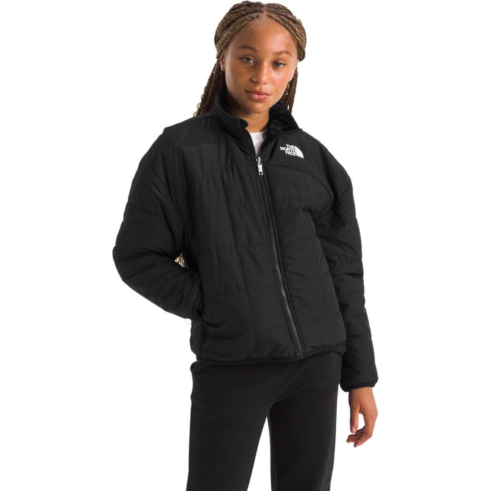 imageTHE NORTH FACE Girls Reversible Shasta Full Zip Jacket  Puffer Coat With Synthetic Insulation Fleece Lined Water RepellentTnf Black
