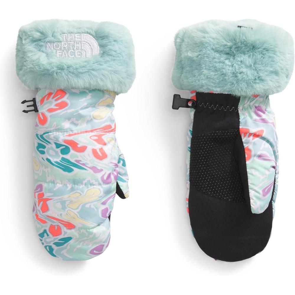 imageTHE NORTH FACE Girls Shasta Mitt Touchscreen Compatible Water Repellent Moisture Wicking Wind Resistant Fleece LiningMuted Pine Folk Floral Tossed PrintMuted Pine