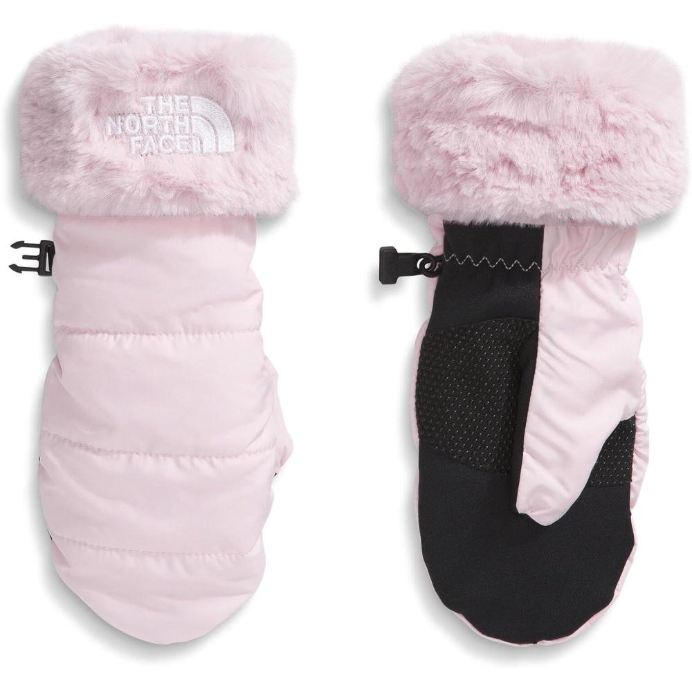 imageTHE NORTH FACE Girls Shasta Mitt Touchscreen Compatible Water Repellent Moisture Wicking Wind Resistant Fleece LiningPale Blossom