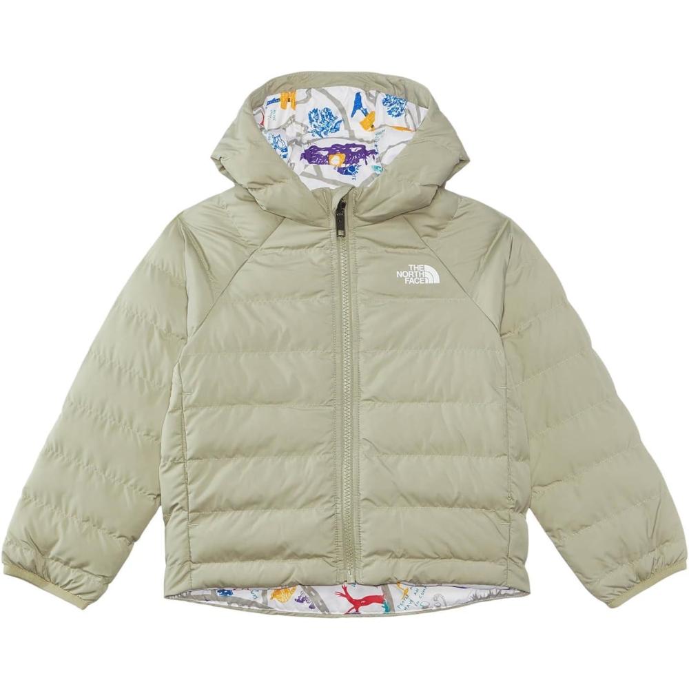 imageTHE NORTH FACE Kids Reversible Perrito Insulated Hooded Jacket 2 in 1 Winter Coat for Boys ampamp Girls Water RepellentClay Grey