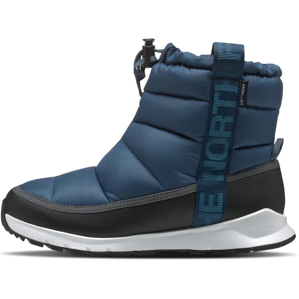 imageTHE NORTH FACE Kids Thermoball Pullon Wp Boot Insulated ampamp Waterproof Bungee Collar Rubber SoleShady BlueAcoustic Blue