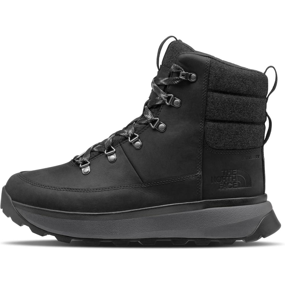 imageTHE NORTH FACE Mens Bergen Leather Waterproof Hiking Boot Insulated Snow Boot With 45mm LugsTnf BlackTnf Black