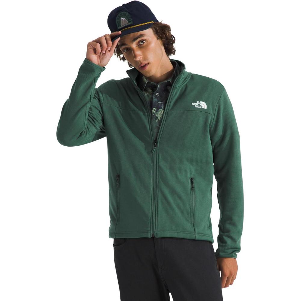 imageTHE NORTH FACE Mens Cedar Trail Grid Fleece Full Zip JacketDuck Green