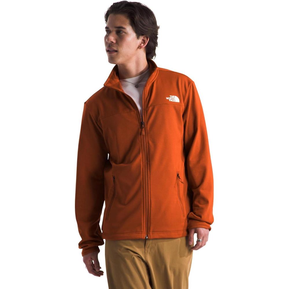 imageTHE NORTH FACE Mens Cedar Trail Grid Fleece Full Zip JacketEarthen Copper