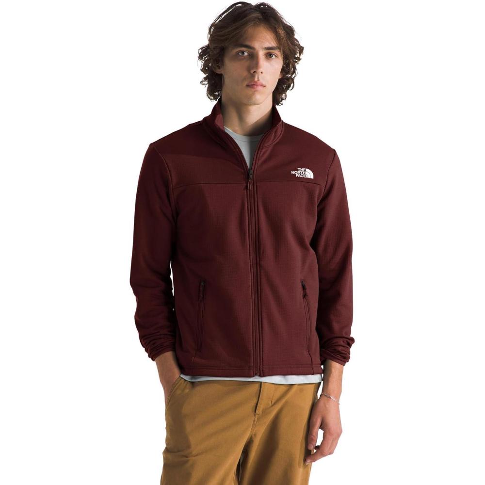 imageTHE NORTH FACE Mens Cedar Trail Grid Fleece Full Zip JacketSumac