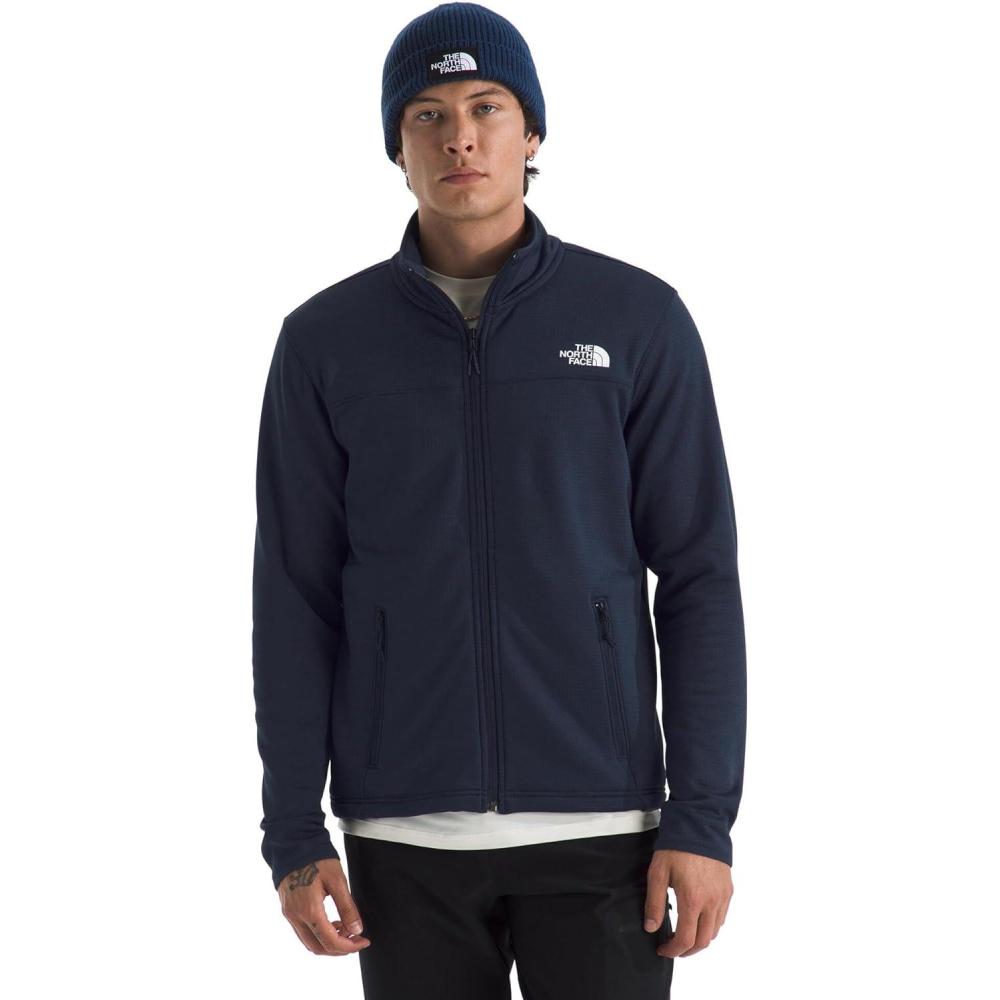 imageTHE NORTH FACE Mens Cedar Trail Grid Fleece Full Zip JacketSummit Navy
