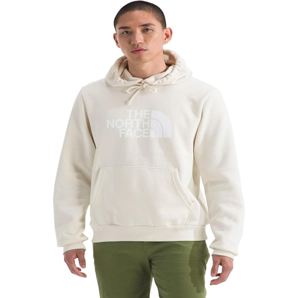imageTHE NORTH FACE Mens Evolution Half Dome Hoodie Sweatshirt with 2 Piece Hood Adjustable Drawcord Kangaroo Hand PocketWhite Dune