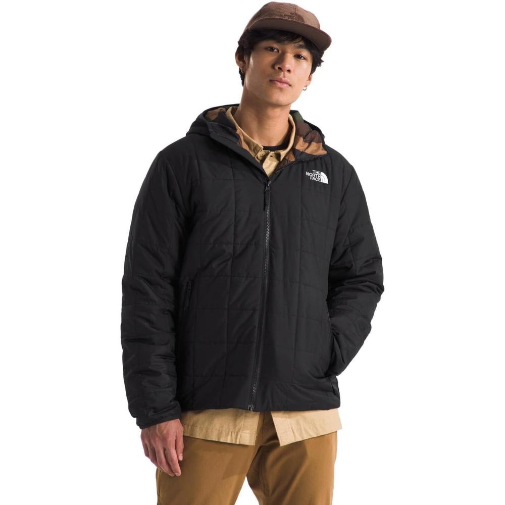 imageTHE NORTH FACE Mens Junction Insulated Hoodie Water Resistant With Heatseeker Insulation 3piece Hood ampamp Zip PocketsTnf BlackTnf Black Block Camo Print