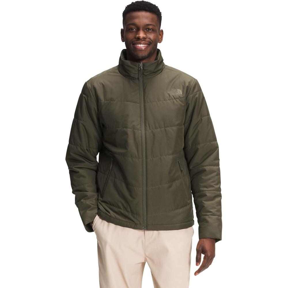 imageTHE NORTH FACE Mens Junction Insulated Jacket Water Repellent Winter Coat With Synthetic Insulation ampamp Zip Hand PocketsNew Taupe Green