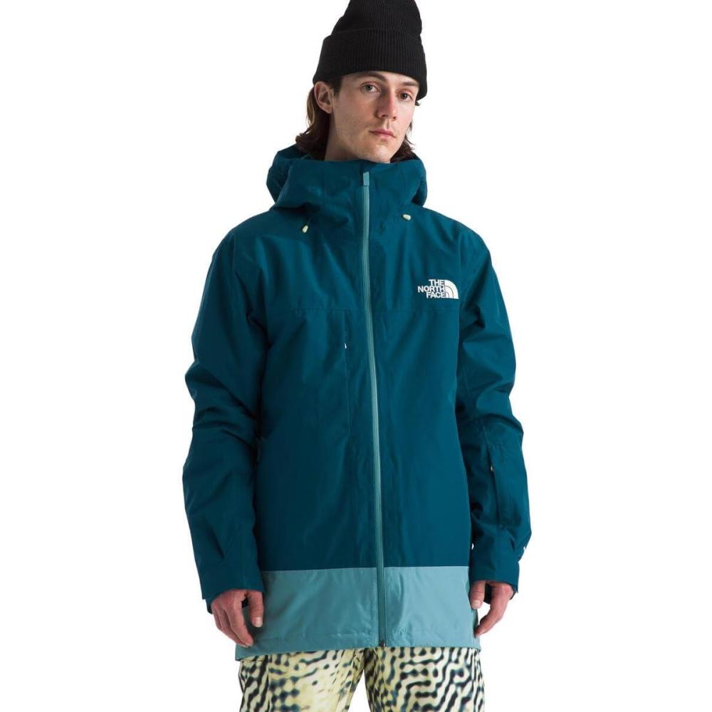 imageTHE NORTH FACE Mens Thermoball Eco Snow Triclimate Waterproof Insulated Ski Jacket Helmet Compatible Powder SkirtMidnight PetrolAlgae Blue
