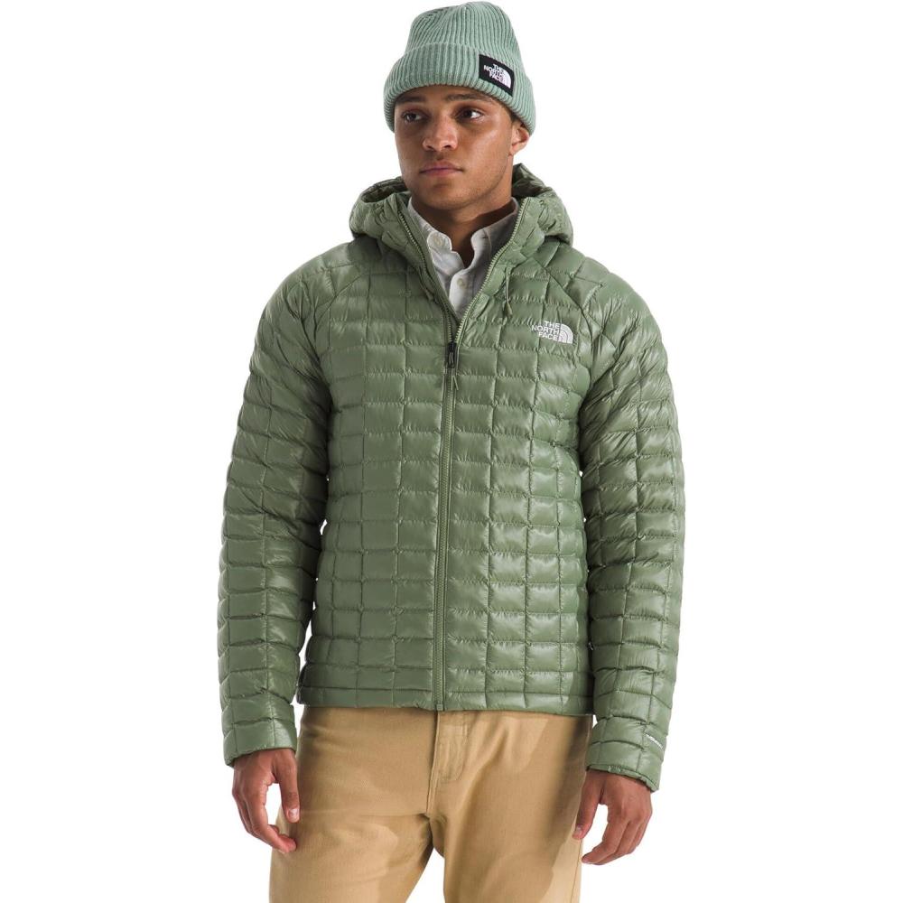 imageTHE NORTH FACE Mens Thermoball Hooded Jacket Lightweight Wind ampamp Water Resistant Synthetic Insulation ampamp Adjustable HoodBark Mist