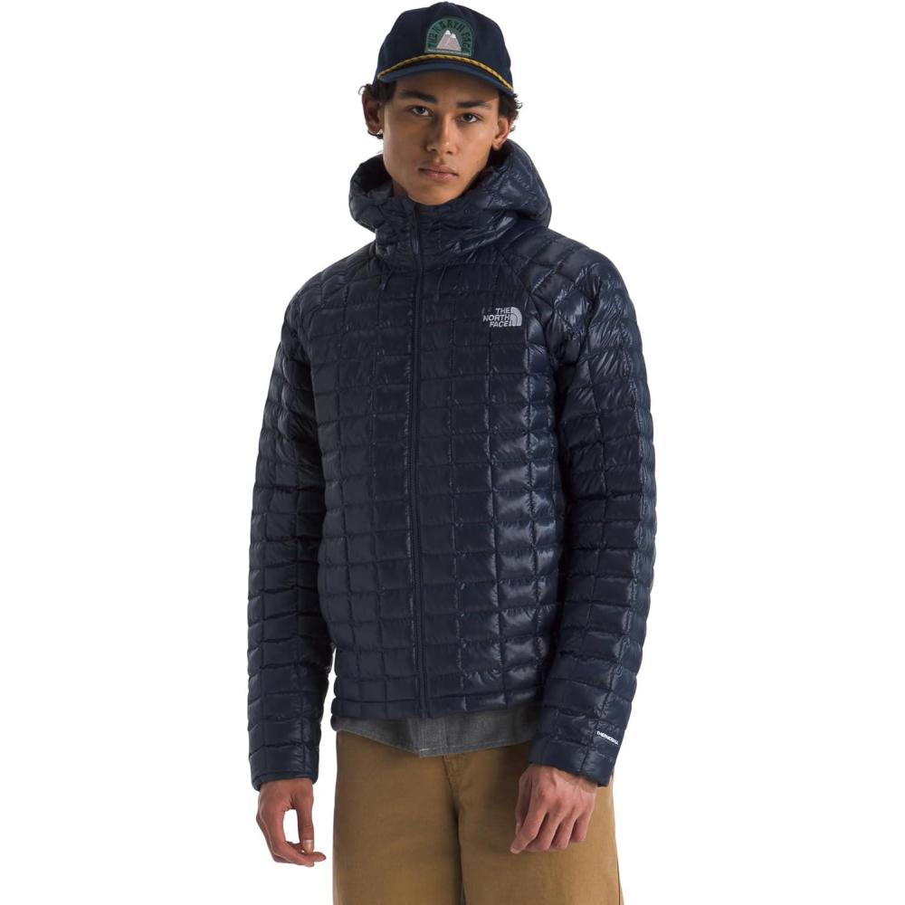 imageTHE NORTH FACE Mens Thermoball Hooded Jacket Lightweight Wind ampamp Water Resistant Synthetic Insulation ampamp Adjustable HoodSummit Navy