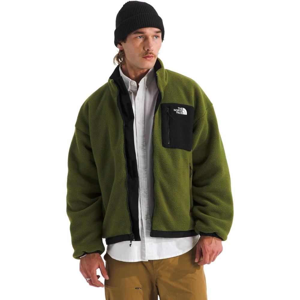 imageTHE NORTH FACE Mens Yumiori Reversible Jacket  Water ampamp Wind Resistant Coat with Internal Cinch Cord ampamp Secure Zip PocketsTnf BlackWoodland Green