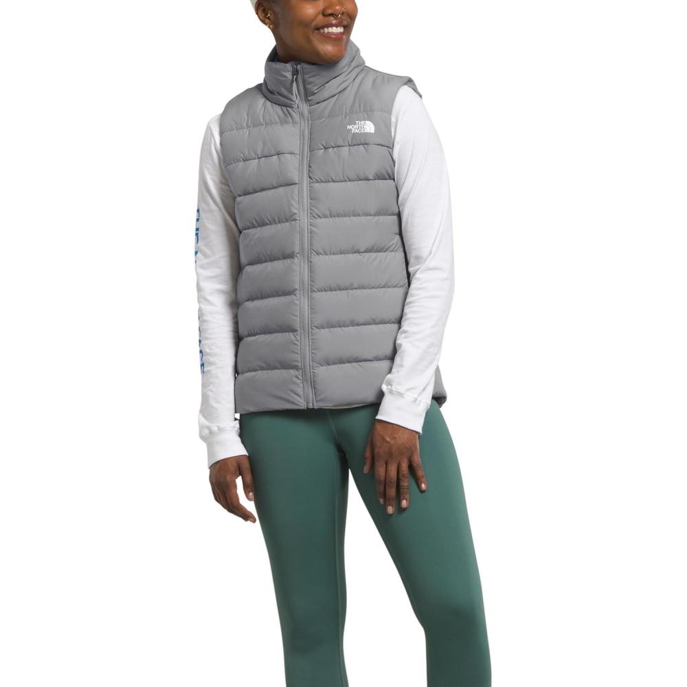 imageTHE NORTH FACE Womens Aconcagua 3 Insulated Vest Wind Resistant Water Repellent 600 Fill Waterfowl Down InsulationMeld Grey