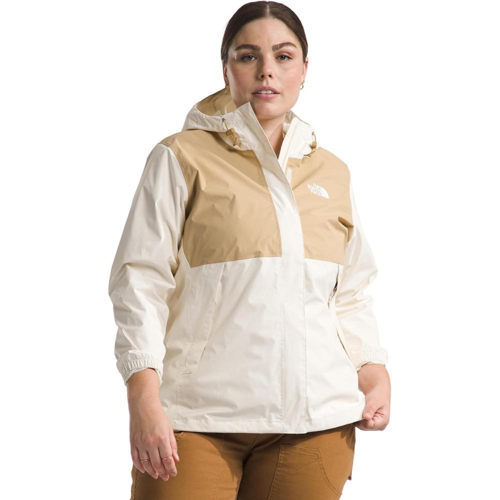 imageTHE NORTH FACE Womens Antora Waterproof Breathable Rain CoatWhite DuneKhaki Stone