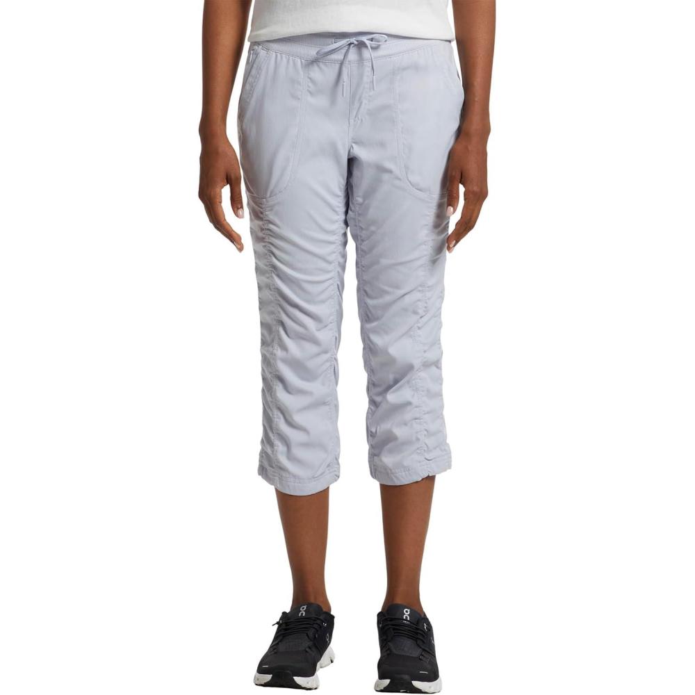 imageTHE NORTH FACE Womens Aphrodite 20 Capri  Moisture Wicking Jogger Pants Water Repellent UPF 40 Rib Knit WaistbandMystic Haze
