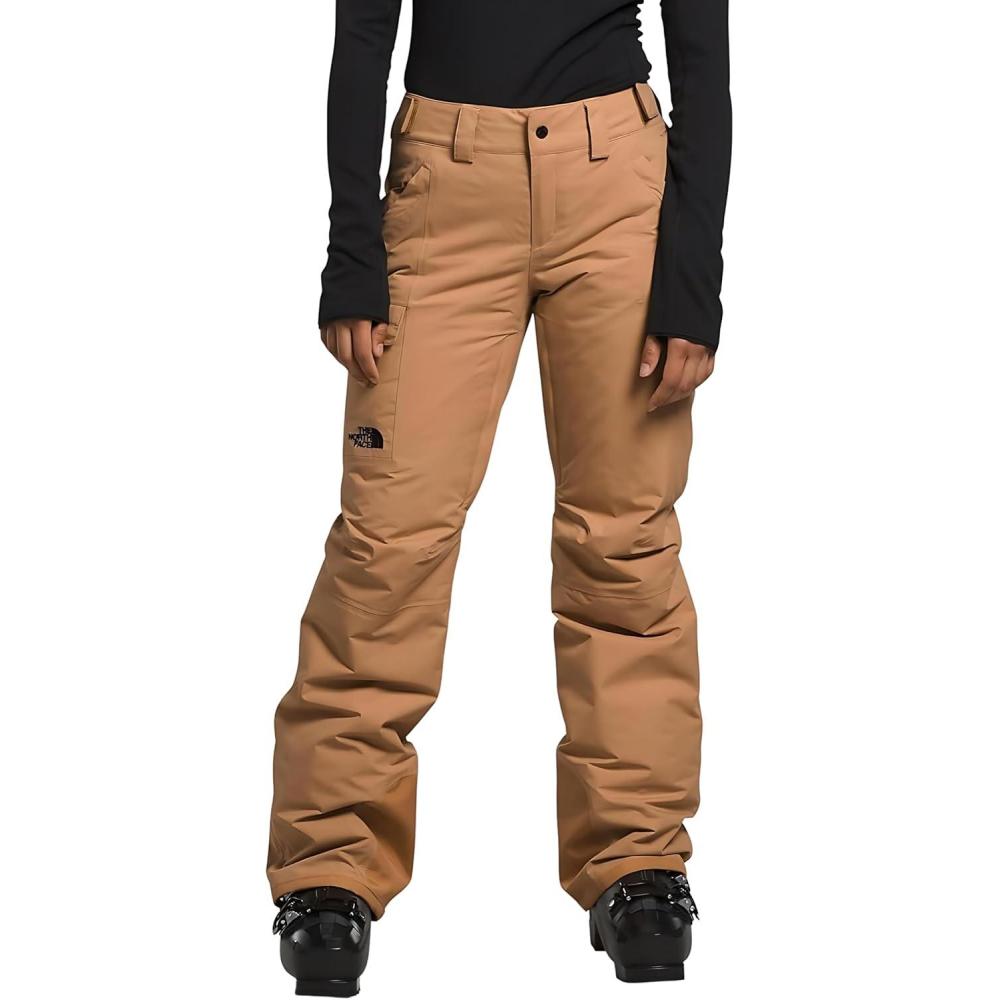 imageTHE NORTH FACE Womens Freedom Insulated Pant Standard ampamp Plus Size Waterproof for Snow Sports Gaiters Adjustable WaistAlmond Butter