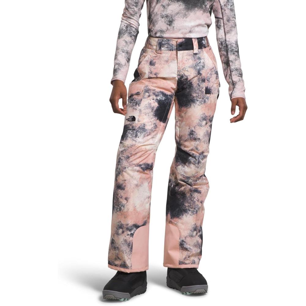 imageTHE NORTH FACE Womens Freedom Insulated Pant Standard ampamp Plus Size Waterproof for Snow Sports Gaiters Adjustable WaistPink Moss Faded Dye Camo Print