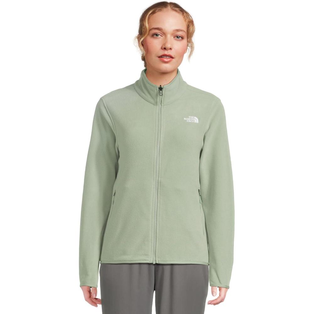 imageTHE NORTH FACE Womens Glacier Fleece Jacket Zippered Hand Pockets ampamp Stretch Binding on the Collar Cuffs ampamp HemSlate Moss