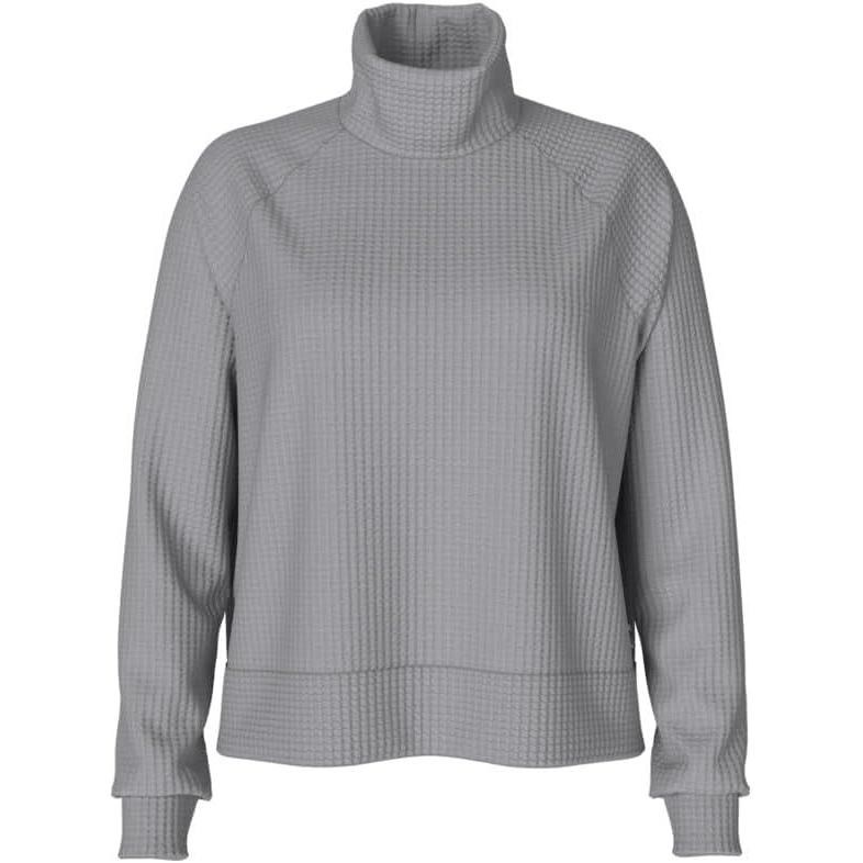 imageTHE NORTH FACE Womens Long Sleeve Mock Neck Chabot Shirt Cotton Thermal Shirt With Raglan Sleeves ampamp Funnel NeckMeld Grey