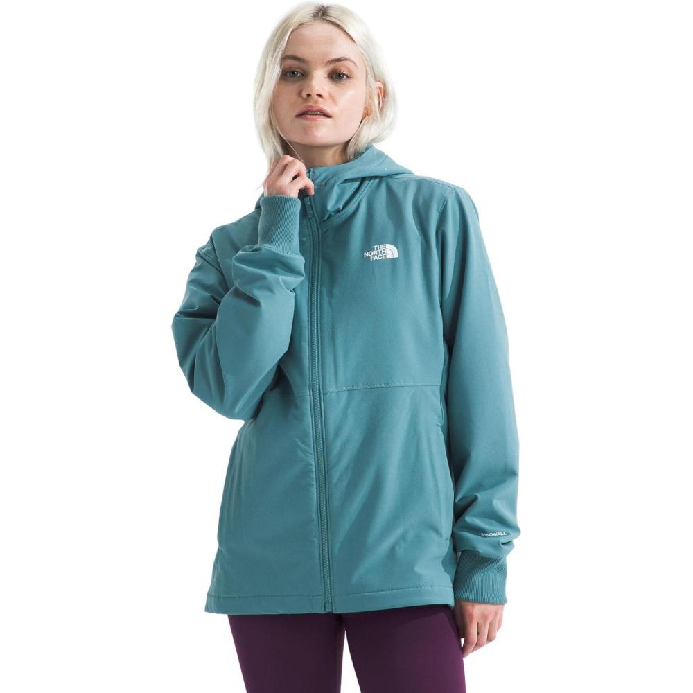 imageTHE NORTH FACE Womens Shelbe Raschel Fleece Hooded Jacket Standard ampamp Plus Size Fleece Lining Wind ampamp Water ResistantAlgae Blue