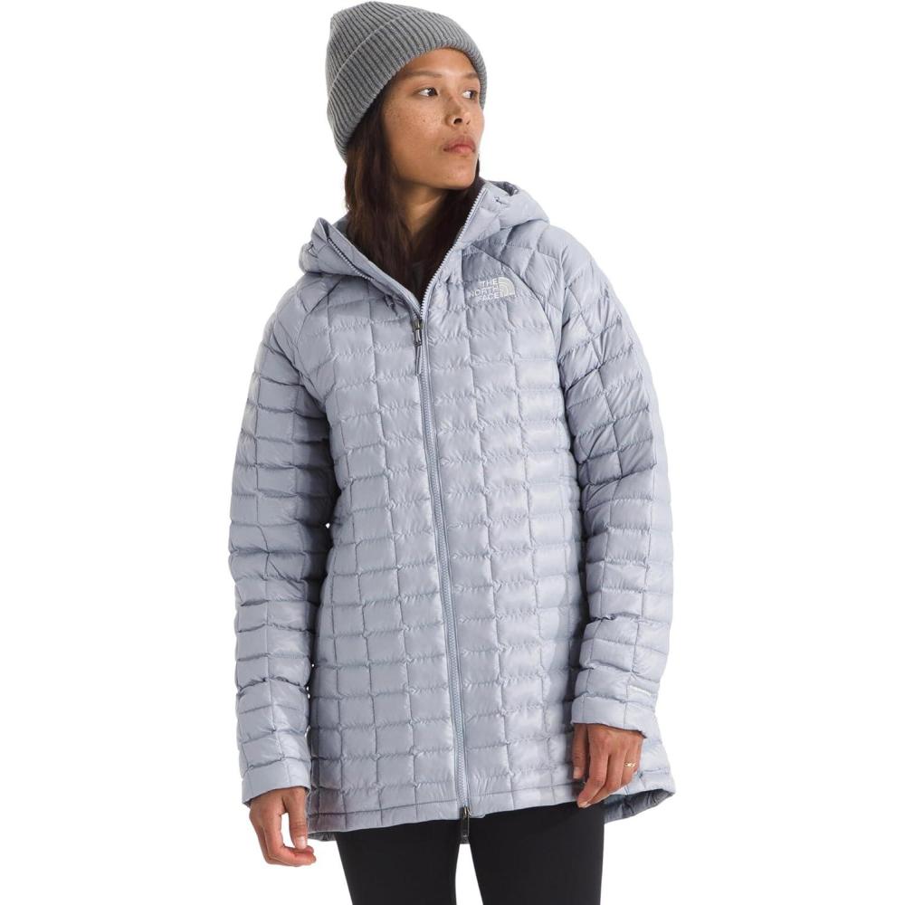 imageTHE NORTH FACE Womens Thermoball Hooded Parka Standard ampamp Plus Size High Loft Insulation Wind ampamp Water ResistantBlue Flax