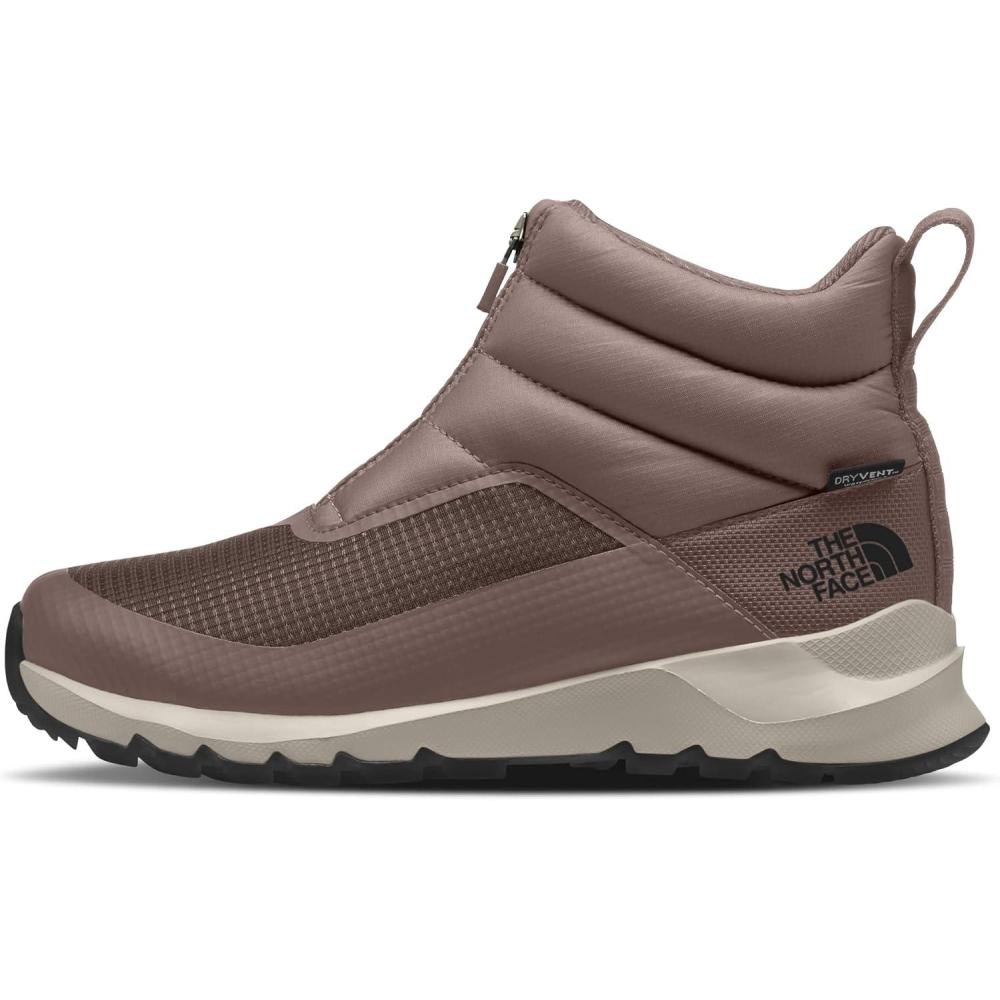 imageTHE NORTH FACE Womens Thermoball Progressive Zip Up II Snow Boot Insulated ampamp Waterproof Rubber OutsoleDeep TaupeTnf Black