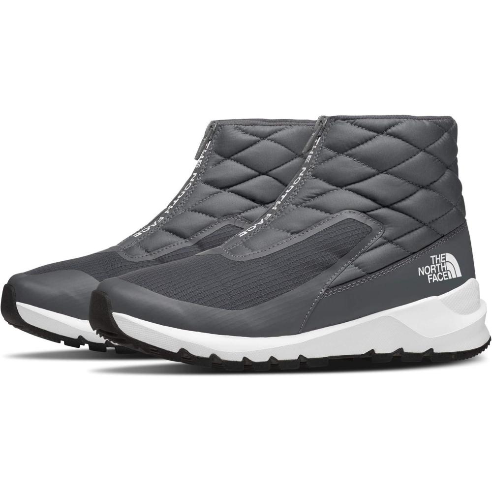 imageTHE NORTH FACE Womens Thermoball Progressive Zip Up II Snow Boot Insulated ampamp Waterproof Rubber OutsoleVanadis GreyTnf White