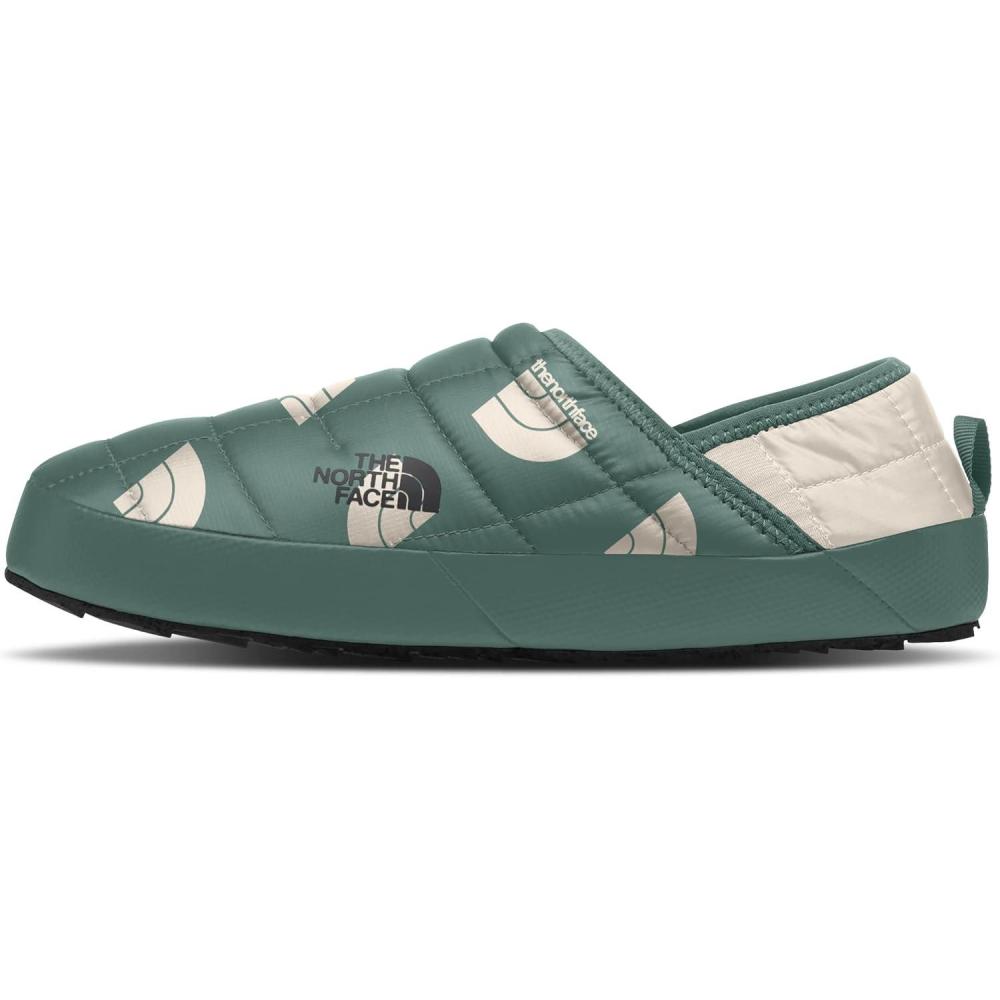 imageTHE NORTH FACE Womens Thermoball Traction Mule V Winter Shoe  Insulated ampamp Water Repellent Rubber OutsoleDark Sage Next Gen Logo PrintGardenia White