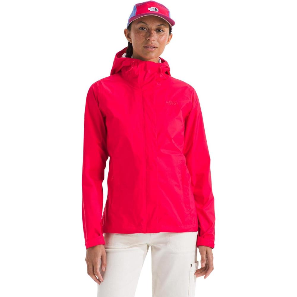 imageTHE NORTH FACE Womens Venture 2 Waterproof Hooded Rain Jacket Raincoat With Breathable Dryvent 25l Fabric PitzipsHibiscus