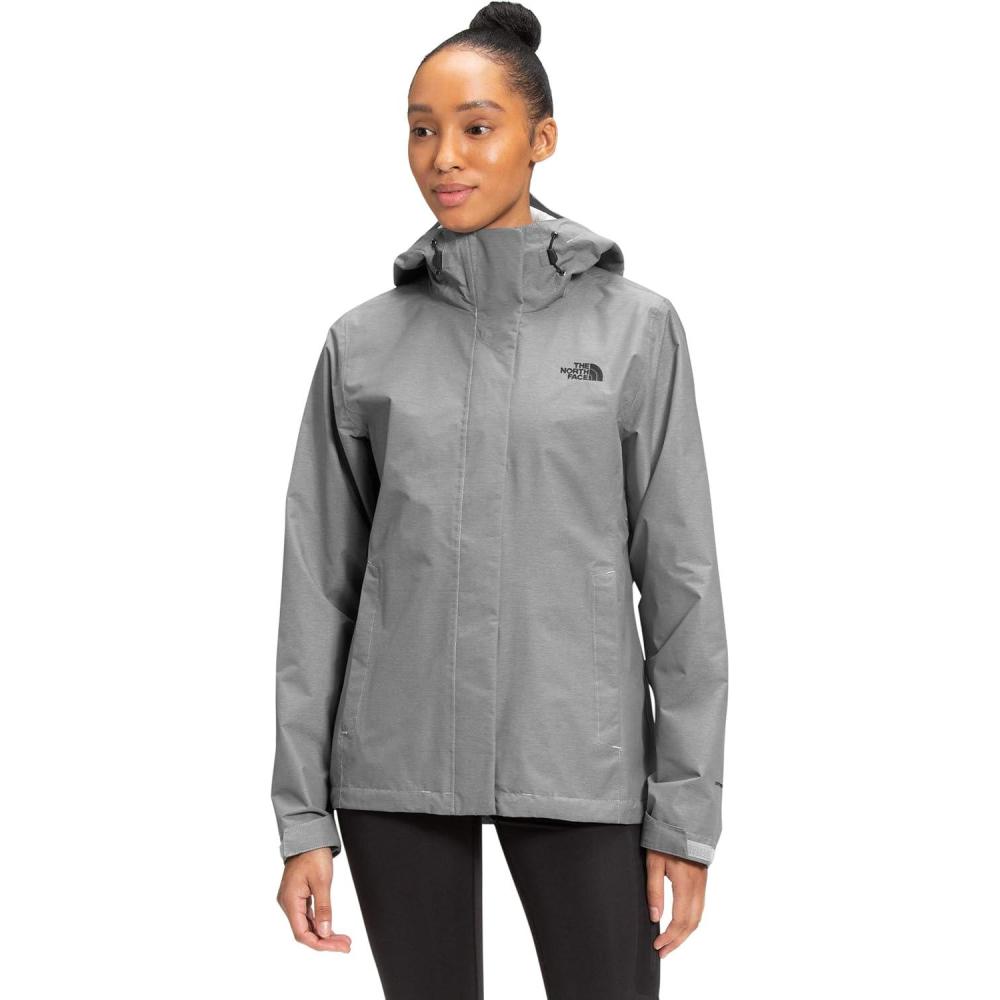 imageTHE NORTH FACE Womens Venture 2 Waterproof Hooded Rain Jacket Raincoat With Breathable Dryvent 25l Fabric PitzipsTnf Medium Heather Grey