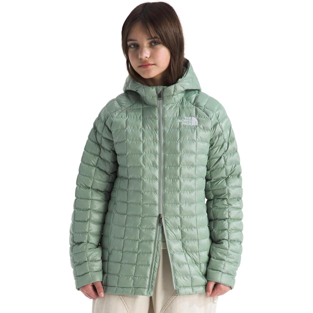 imageTHE NORTH FACE girls Thermoball Parka Highloft Insulation Ripstop Fabric 3 Piece Hood Chin GuardSlate Moss