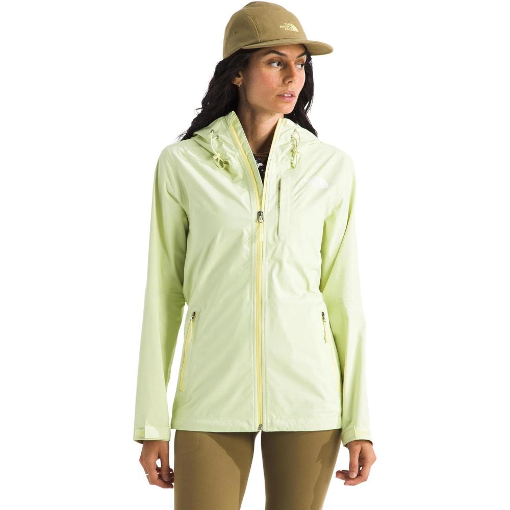 imageTHE NORTH FACE womens Alta Vista Rain Jacket  3 Piece Hood With Adjustable Cinchcord Waterproof BreathableLemon Mist