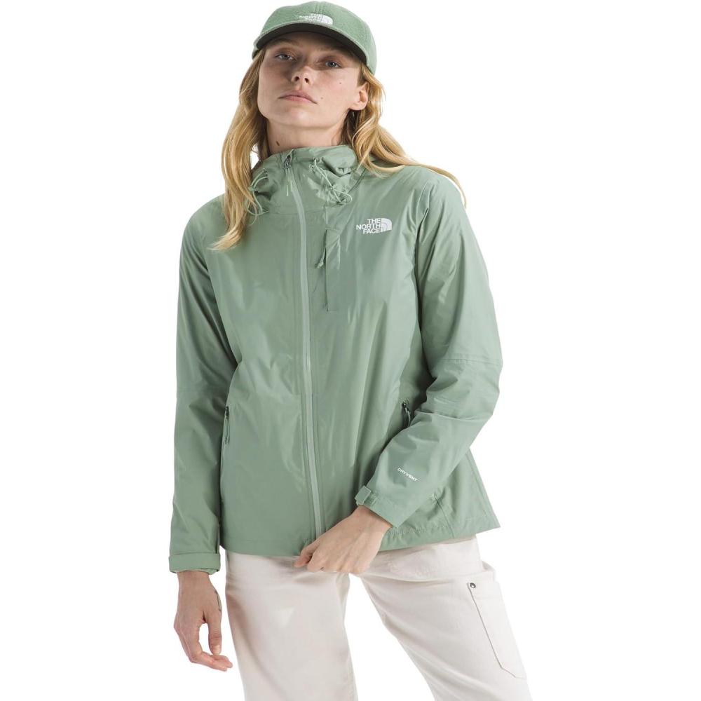imageTHE NORTH FACE womens Alta Vista Rain Jacket 3 Piece Hood With Adjustable Cinchcord Waterproof BreathableSlate Moss