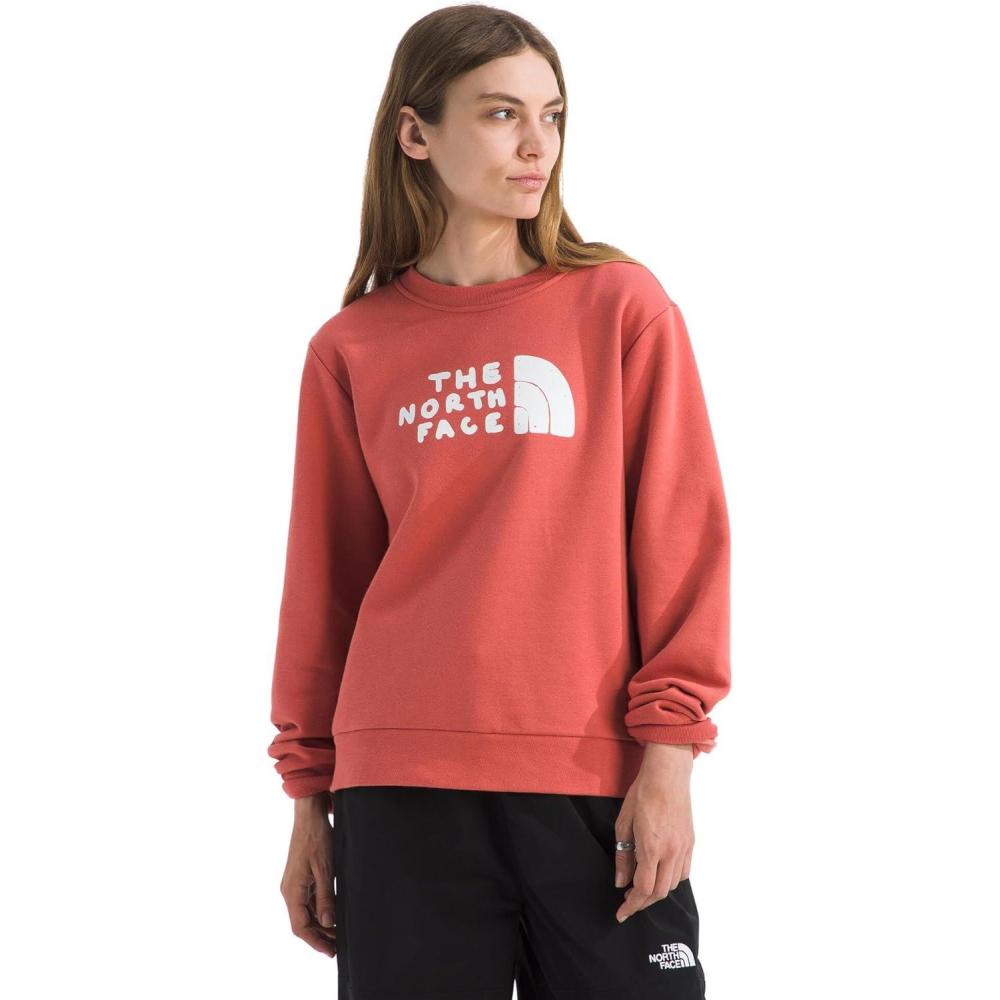 imageTHE NORTH FACE womens Evolution Sketch Logo Half Dome Crew Everyday Shirt With a Logo GraphicMars Dust