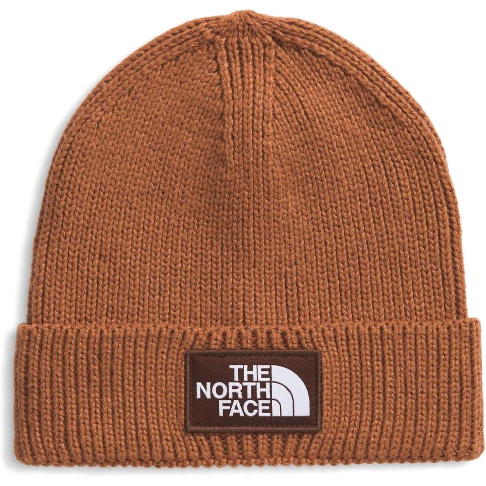 imageThe North FACE UnisexAdult TNF Logo Box Cuffed BeanieBurnt UmberDark Oak