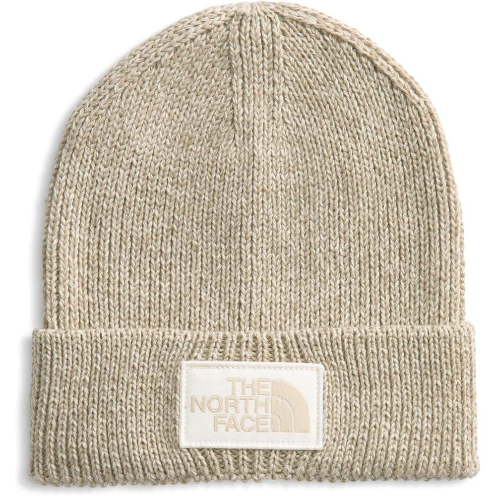 imageThe North FACE UnisexAdult TNF Logo Box Cuffed BeanieGravel HeatherWhite Dune