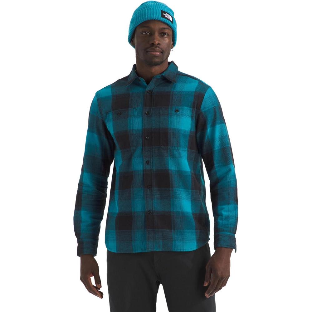 imageThe North Face Mens Arroyo Lightweight LongSleeve Flannel ButtonDown ShirtDusk Blue Tnf Shadow Plaid