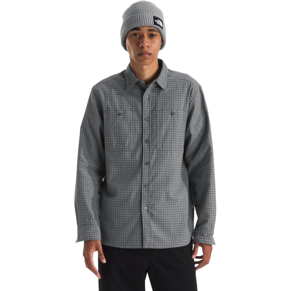 imageThe North Face Mens Arroyo Lightweight LongSleeve Flannel ButtonDown ShirtSmoked Pearl Grid Plaid